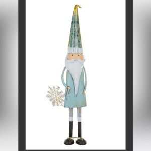 NWT 23” Metal Teal Nordic Elf with Snowflake